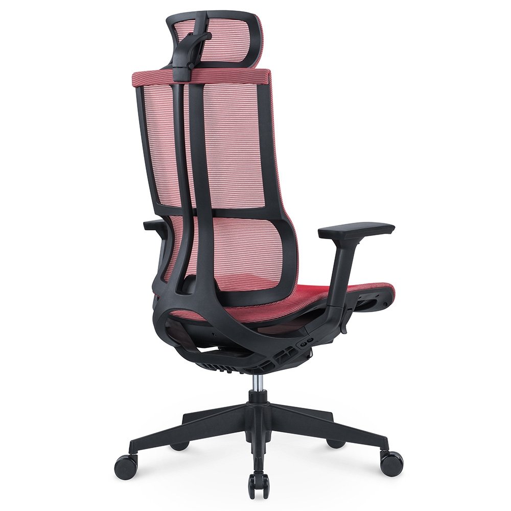 Imagem 4 de 5 do produto Cadeira Office Husky Technologies Sit 770, Até 120 kg, Encosto de Cabeça 2D, Encosto de Braço 3D, Apoio para Pés, Preto e Vermelho - HOFB014