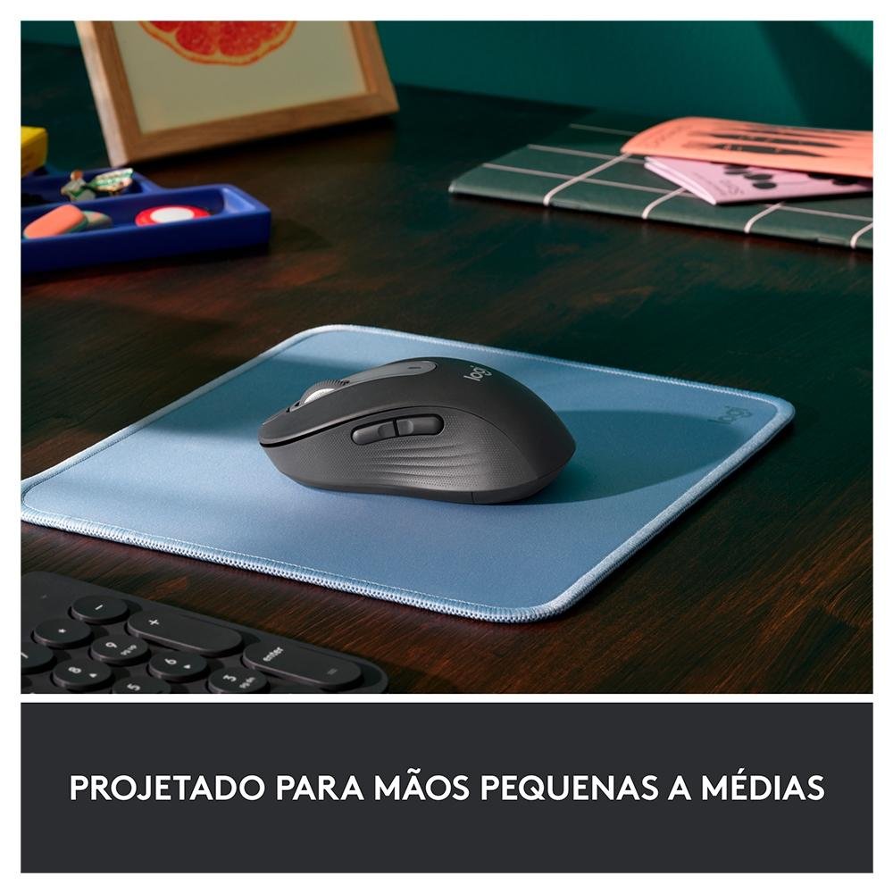 Mouse Sem Fio ( Balão.info) Signature M650, 2000 DPI, Compacto, 5 Botões, Silencioso, Bluetooth, USB, Grafite - 910-( Balão.info - foto 3