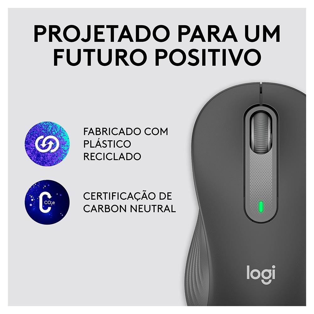 Mouse Sem Fio ( Balão.info) Signature M650, 2000 DPI, Compacto, 5 Botões, Silencioso, Bluetooth, USB, Grafite - 910-( Balão.info - foto 10