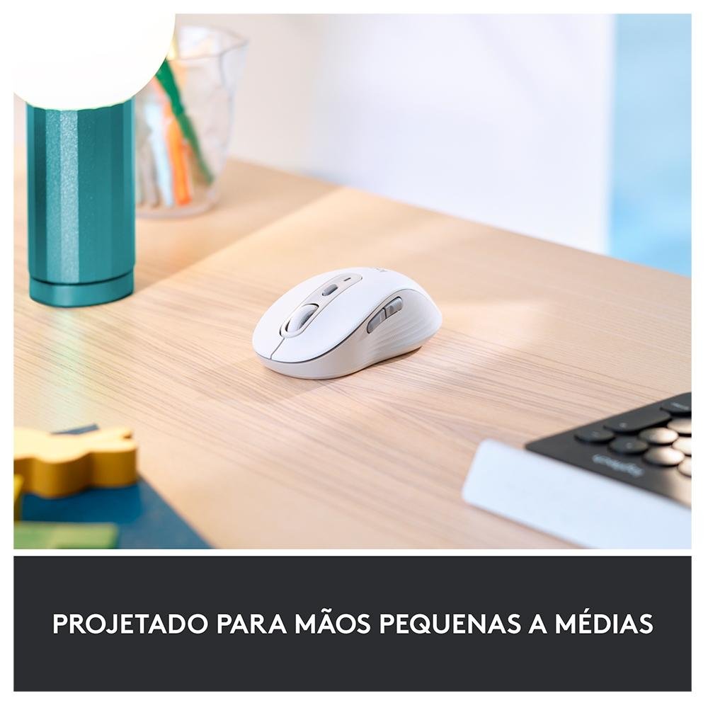 Mouse Sem Fio ( Balão.info) Signature M650, 2000 DPI, Compacto, 5 Botões, Silencioso, Bluetooth, USB, Branco - 910-( Balão.info - foto 3