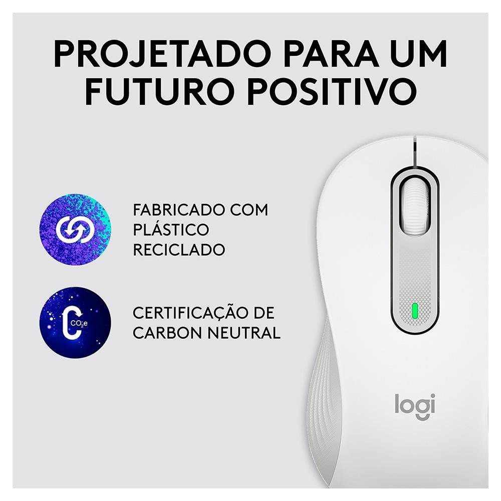 Mouse Sem Fio ( Balão.info) Signature M650, 2000 DPI, Compacto, 5 Botões, Silencioso, Bluetooth, USB, Branco - 910-( Balão.info - foto 10