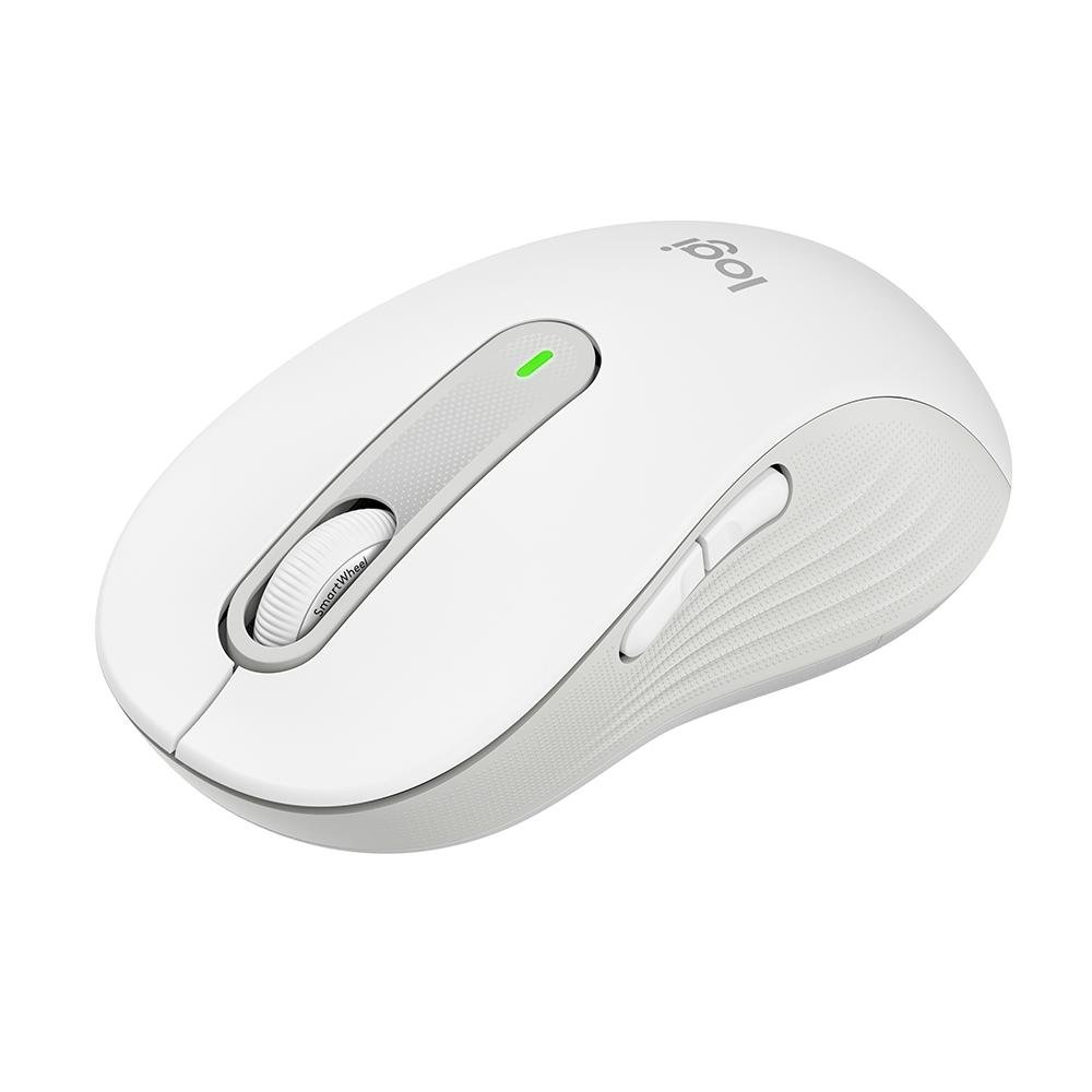 Mouse Sem Fio Logitech Signature M650 L 2000 DPI, Design Padrão, 5 Botões, Silencioso, Bluetooth, USB, Branco - 910-006233