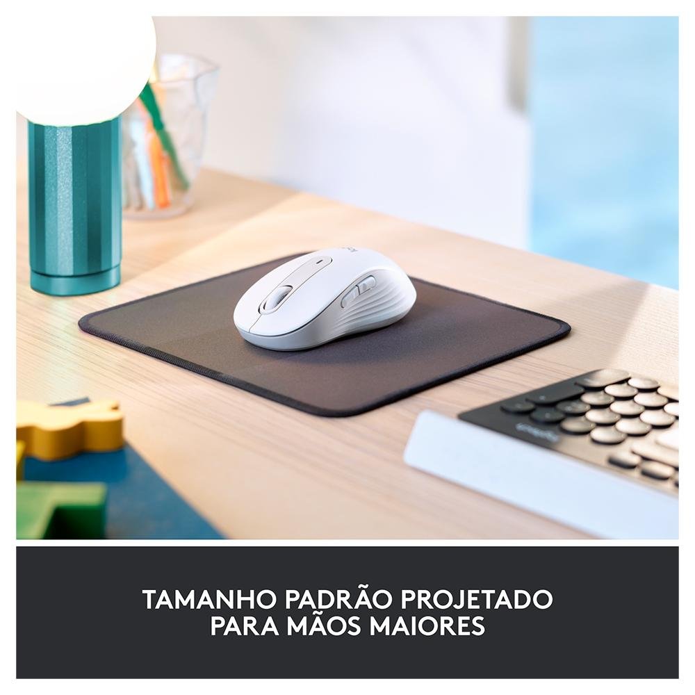 Mouse Sem Fio ( Balão.info) Signature M650 L 2000 DPI, Design Padrão, 5 Botões, Silencioso, Bluetooth, USB, Branco - 910-( Balão.info - foto 3