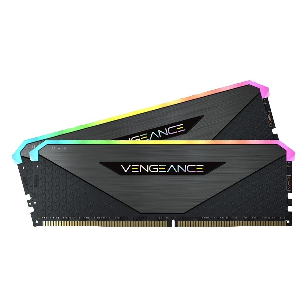Memória RAM Corsair Vengeance RT, RGB, 16GB (2x8GB), 3200MHz, DDR4, CL16, Preto - CMN16GX4M2Z3200C16 Memória RAM Corsair Vengeance RT, RGB, 16GB (2x8GB), 3200MHz, DDR4, CL16, Preto - CMN16GX4M2Z3200C16
