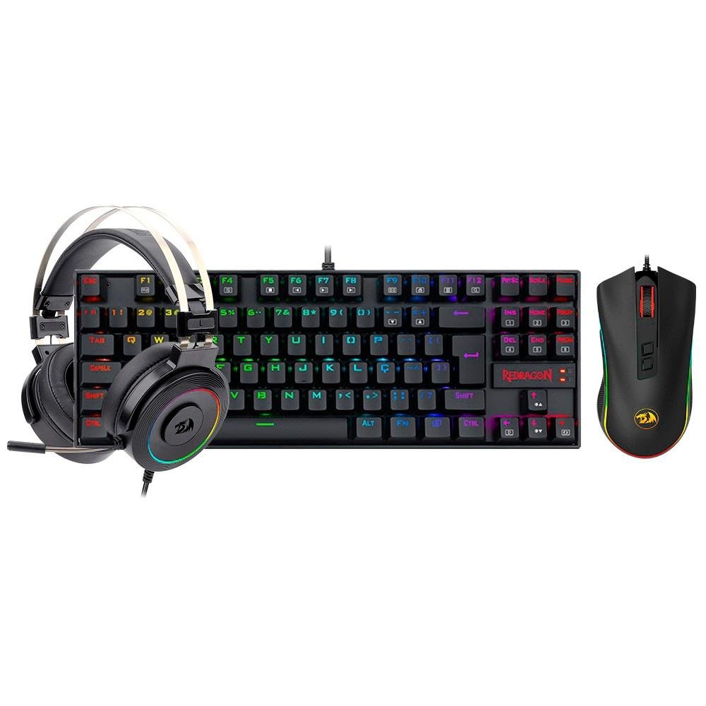 Kit Gamer ( Balão.info) RGB, Headset Lamia 2 Surround 7.1 + Teclado ( Balão.info) Switch Outemu Blue + Mouse Cobra M711 ( Balão.info) DPI, Preto ( Balão.info - foto 2