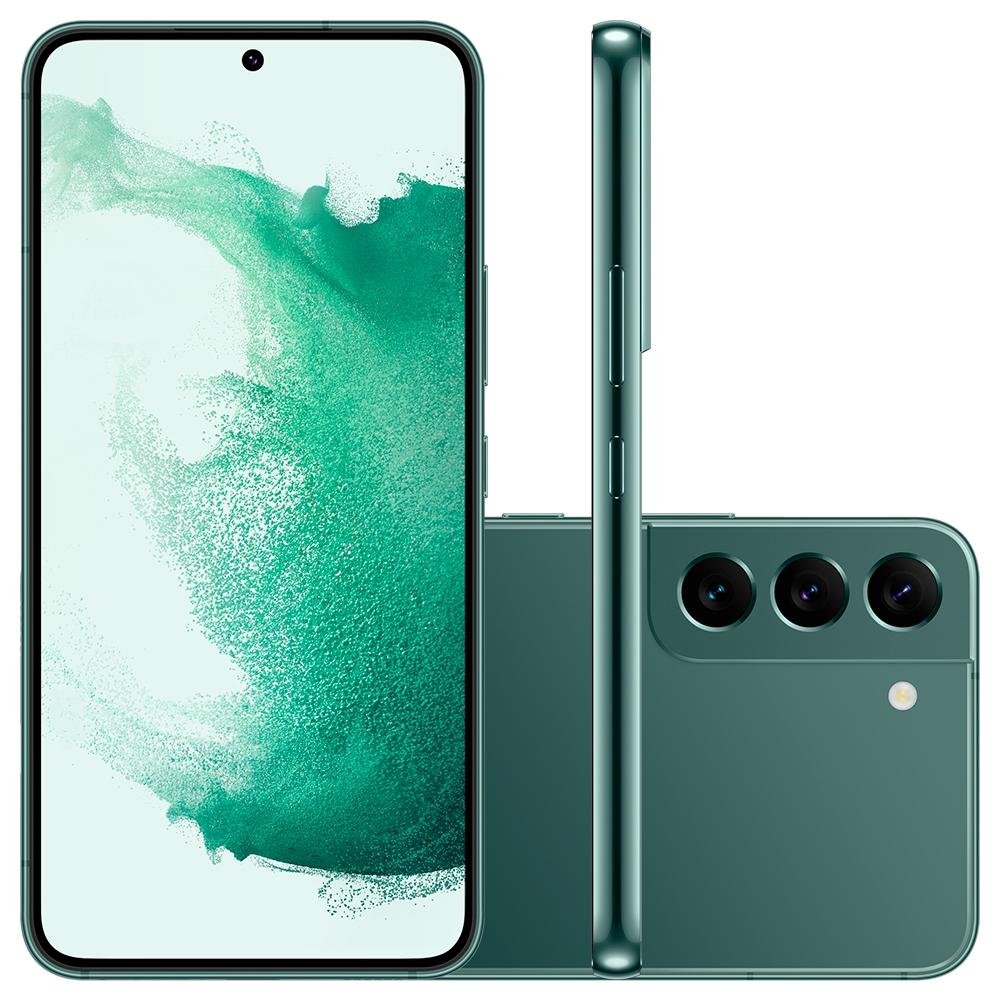 Smartphone Samsung Galaxy S22, 8GB RAM, 256GB, Câmera Tripla 50MP, Tela 6.1, Verde - SM-S901EZGSZTO Smartphone Samsung Galaxy S22, 8GB RAM, 256GB, Câmera Tripla 50MP, Tela 6.1, Verde - SM-S901EZGSZTO