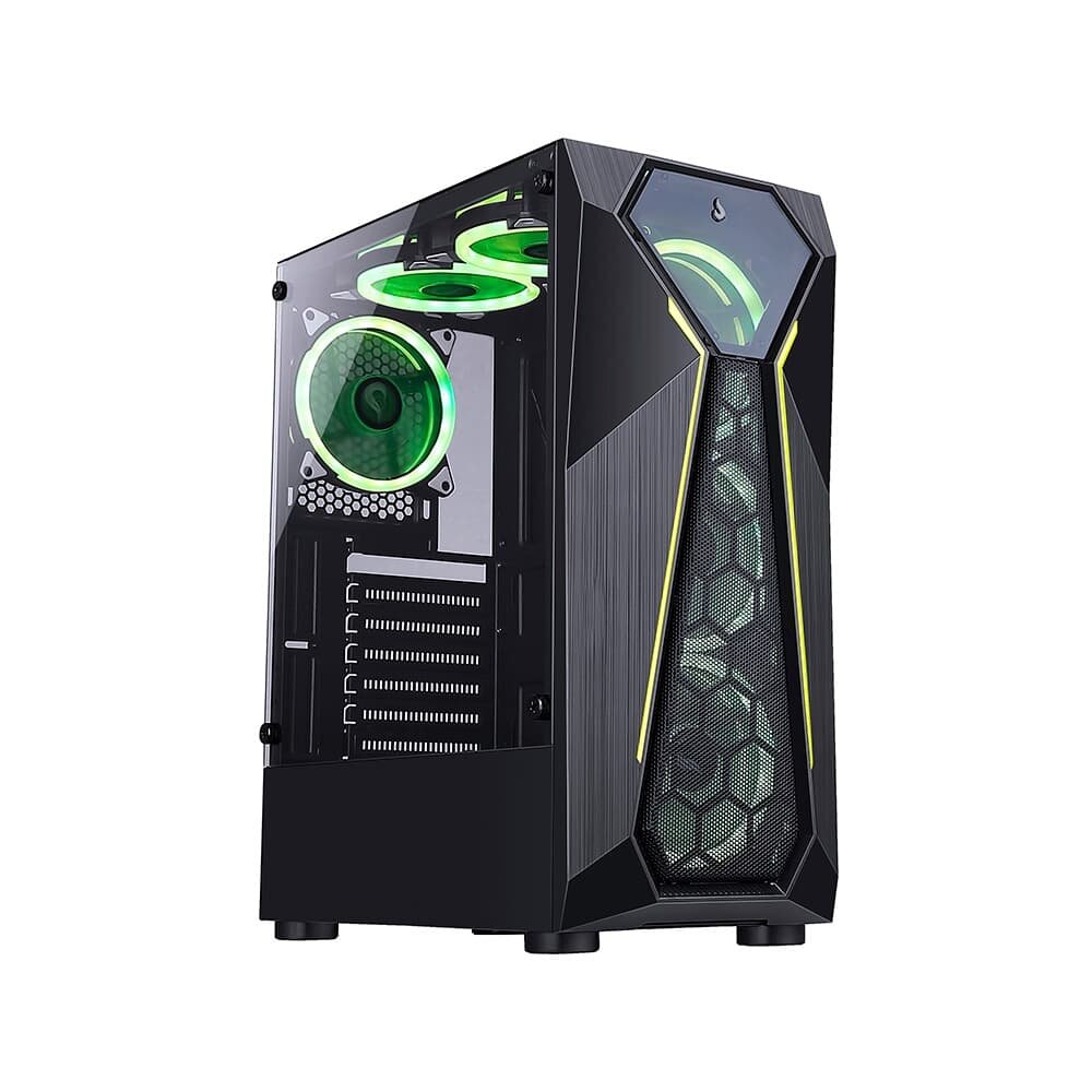 Gabinete Gamer Rise Mode X4 Glass, Barra de LED ARGB, Lateral em Vidro Fumê, Sem FANs, Preto - RM-X4-04-FB Gabinete Gamer Rise Mode X4 Glass, Barra de LED ARGB, Lateral em Vidro Fumê, Sem FANs, Preto - RM-X4-04-FB