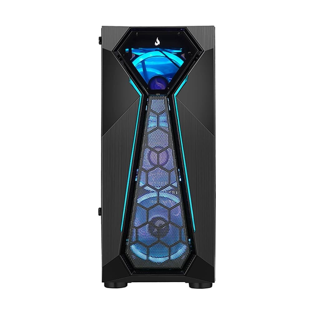 Gabinete Gamer Rise Mode X4 Glass, Barra de LED ARGB, Lateral em Vidro Fumê, Sem FANs, Preto - RM-X4-04-FB - view 6