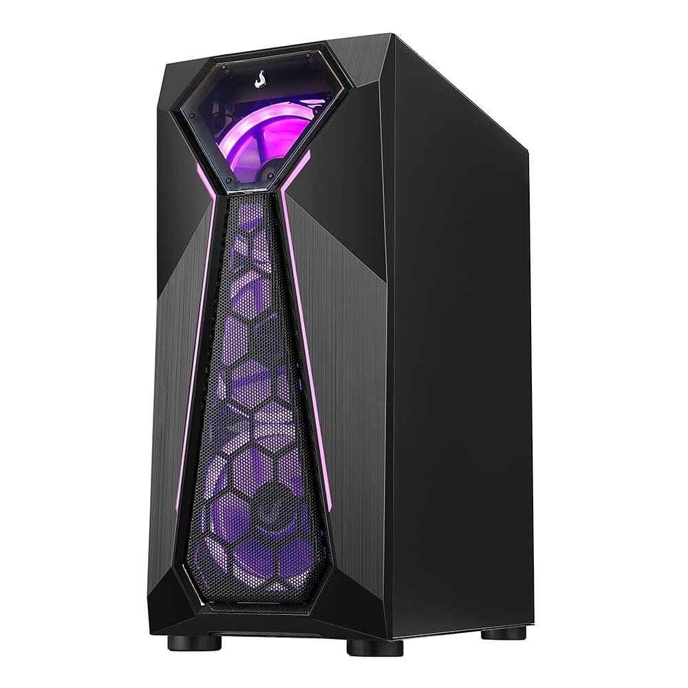 Gabinete Gamer Rise Mode X4 Glass, Barra de LED ARGB, Lateral em Vidro Fumê, Sem FANs, Preto - RM-X4-04-FB - view 7