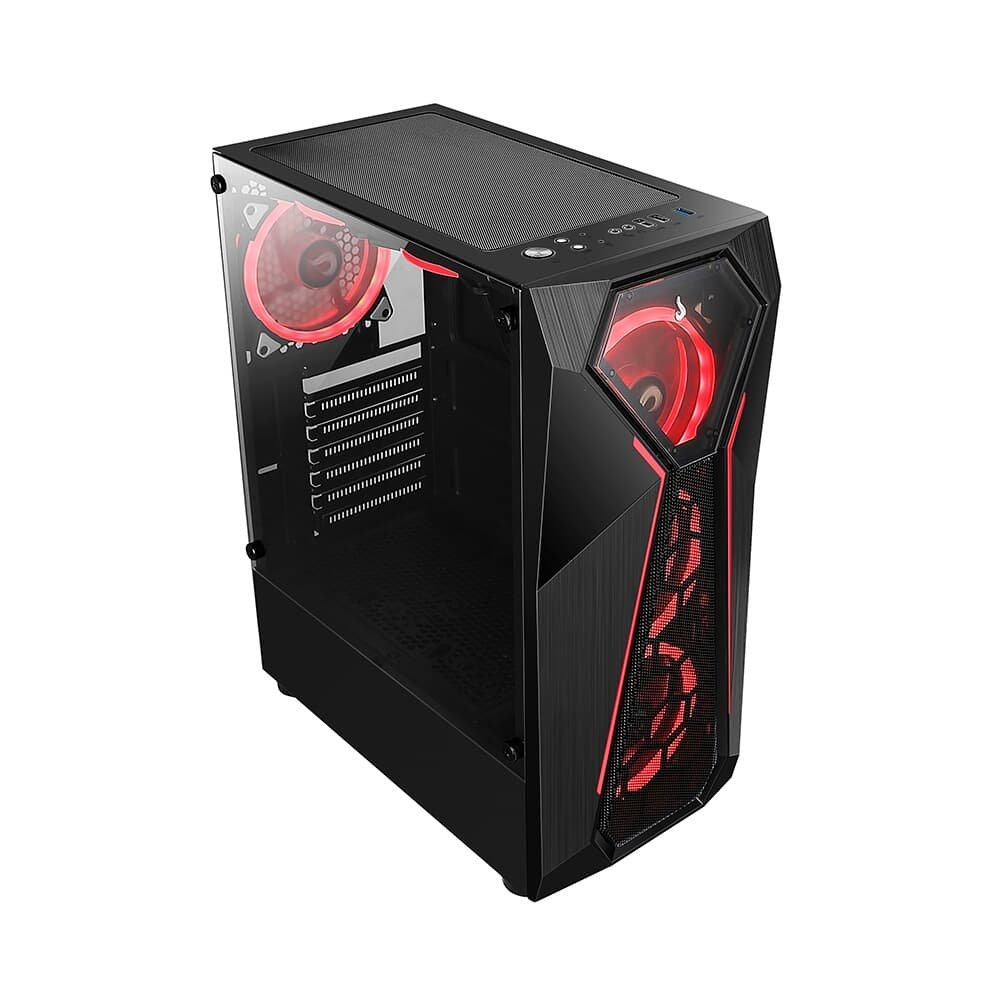 Imagem 8 de 10 do produto Gabinete Gamer Rise Mode X4 Glass, Barra de LED ARGB, Lateral em Vidro Fumê, Sem FANs, Preto - RM-X4-04-FB