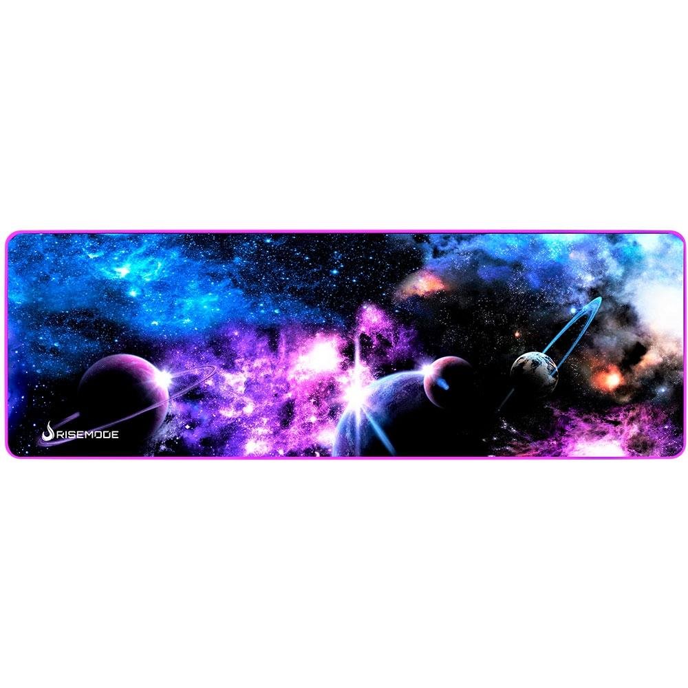 Mousepad Gamer Rise Mode Speed, Planetas, Estendido (900x300mm), Borda Costurada - RG-MP-06-PLA Mousepad Gamer Rise Mode Speed, Planetas, Estendido (900x300mm), Borda Costurada - RG-MP-06-PLA