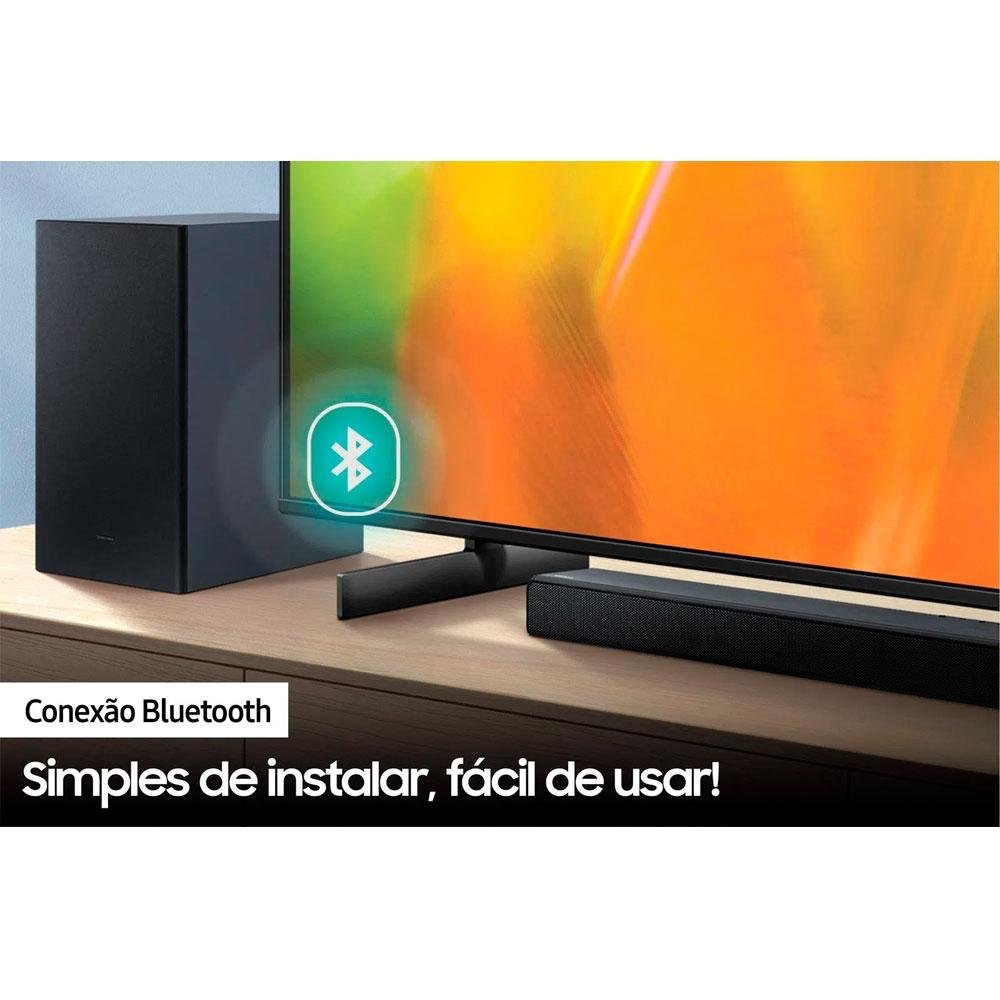 Imagem 9 de 9 do produto Soundbar Samsung, 2.1 Canais, 410W RMS, Bluetooth, Subwoofer Sem Fio, Preto - HW-A555