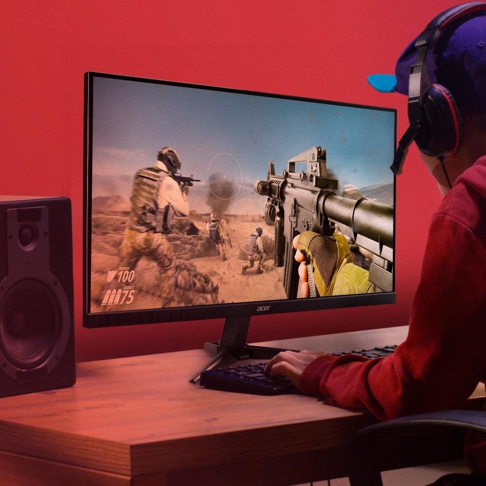 Imagem 7 de 7 do produto Monitor Gamer Acer Nitro 23,8 Full HD LED, 165Hz, 1ms, HDMI e DisplayPort, FreeSync Premium, Preto - QG241Y