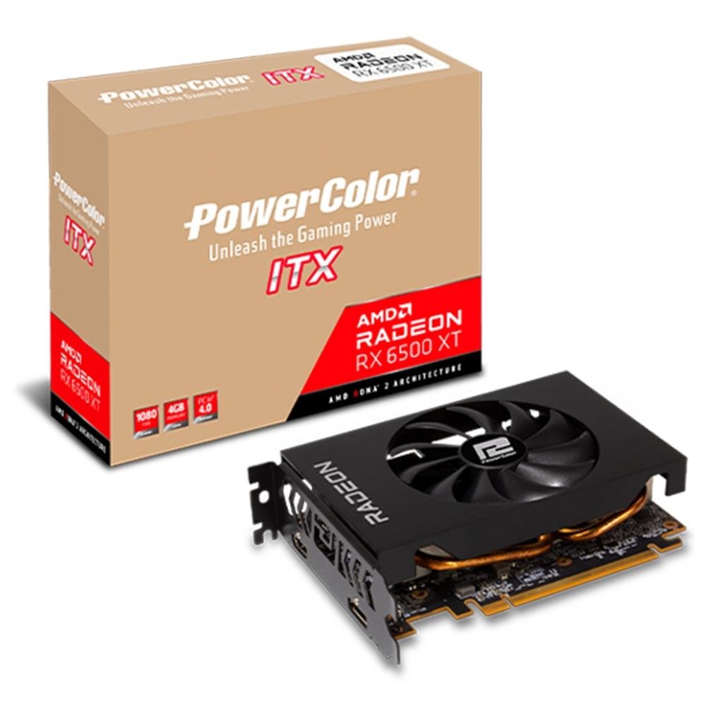 Placa de Vídeo Power Color RX 6500 XT ITX | KaBuM!