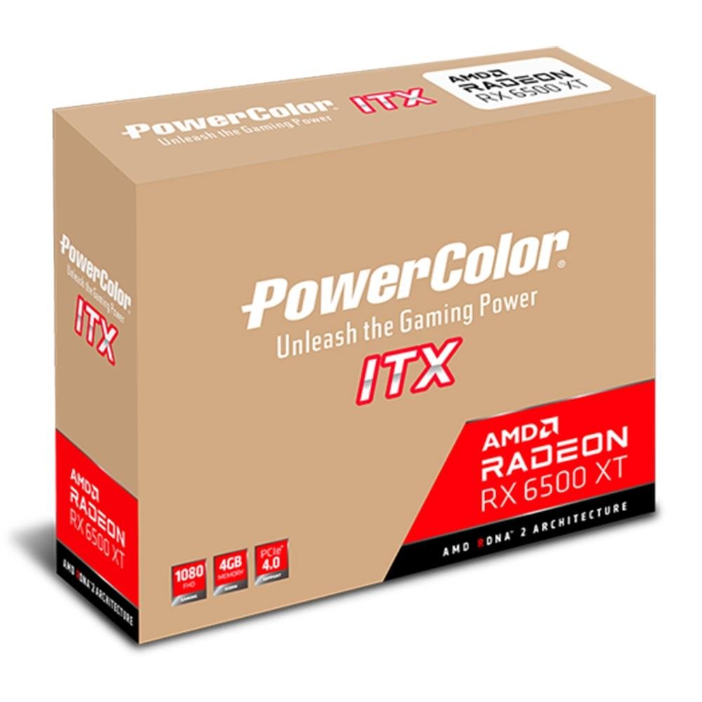 Placa de Vídeo Power Color RX 6500 XT ITX | KaBuM!