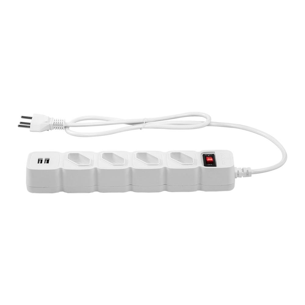 Filtro de Linha Intelbras 4 Tomadas, EPE204, 2 USB, Bivolt, Branco - 4824204