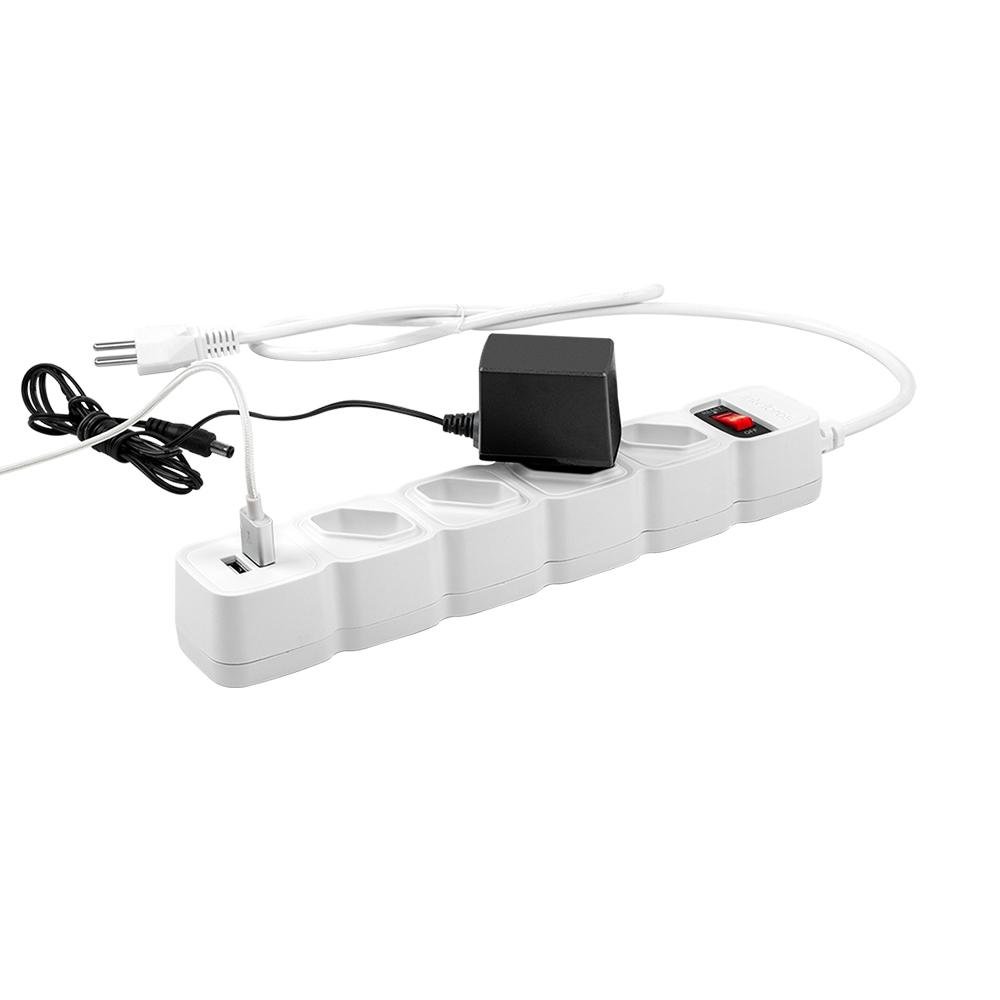 Filtro de Linha Intelbras 4 Tomadas, EPE204, 2 USB, Bivolt, Branco - 4824204