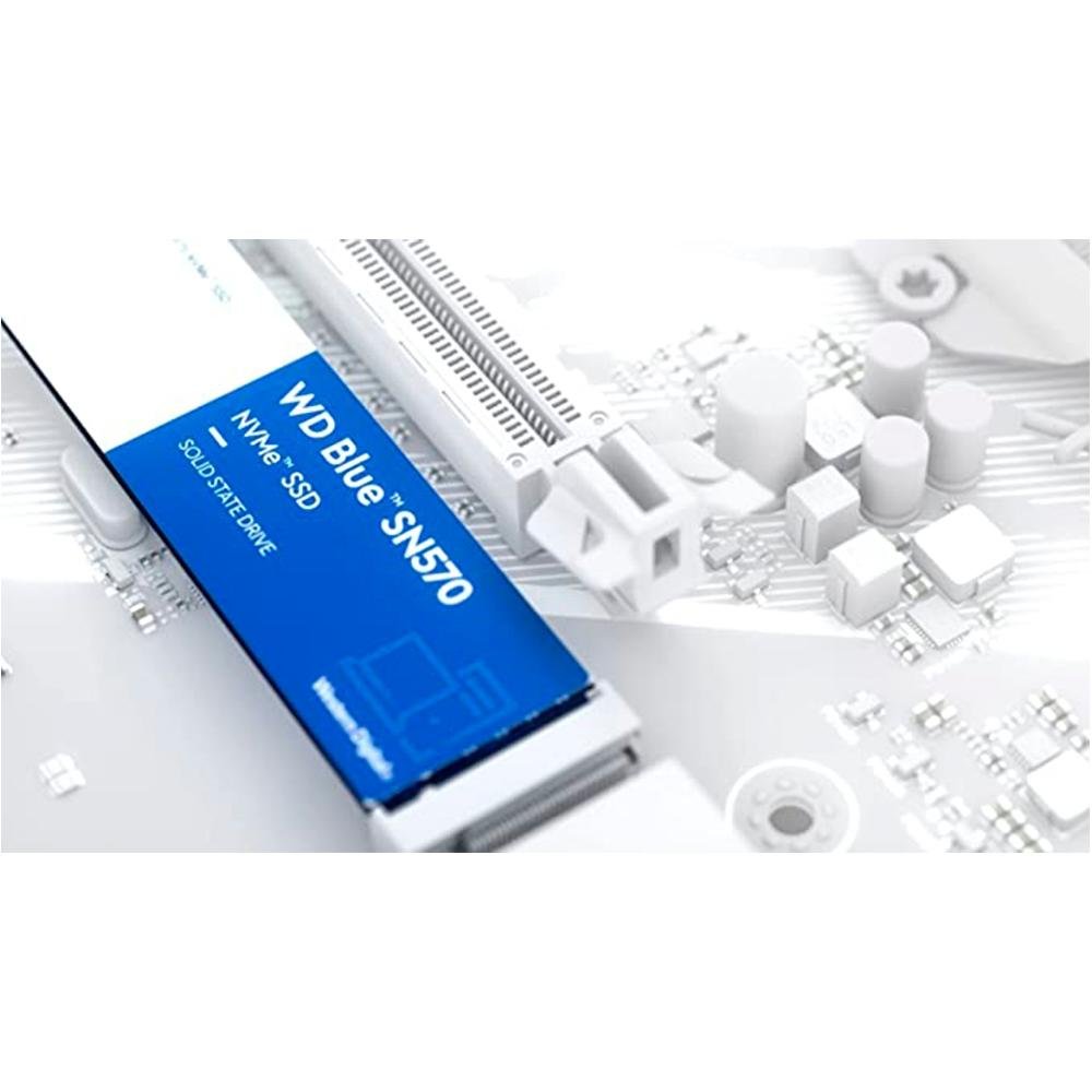 SSD WD Blue SN570, 250GB, M.2 2280, NVMe, Leitura: 3300MB/s e Gravação: 1200MB/s, Azul - WDS250G3B0C SSD WD Blue SN570, 250GB, M.2 2280, NVMe, Leitura: 3300MB/s e Gravação: 1200MB/s, Azul - WDS250G3B0C
