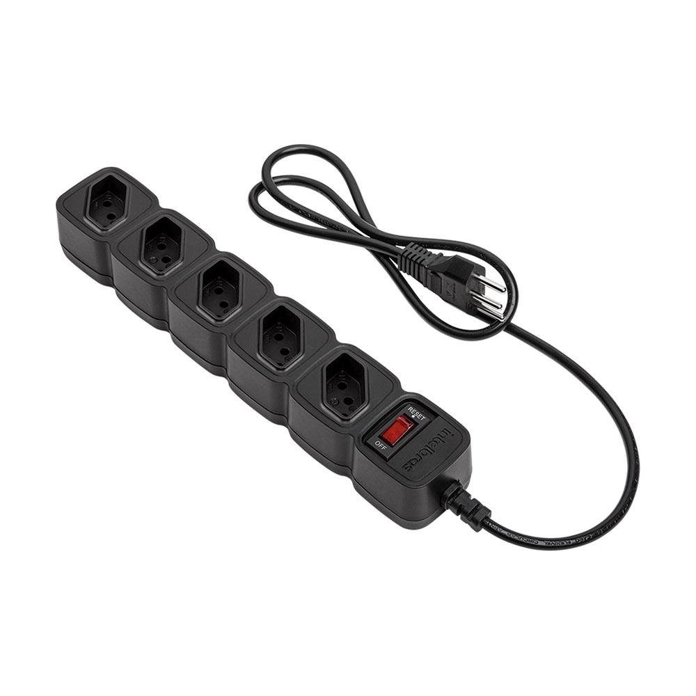 Imagem 2 de 9 do produto Protetor Eletrônico Intelbras EPE 205 PT, com 5 Tomadas, Bivolt, Preto - 4824201