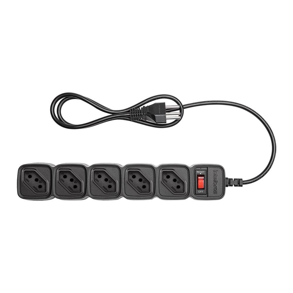 Imagem 6 de 9 do produto Protetor Eletrônico Intelbras EPE 205 PT, com 5 Tomadas, Bivolt, Preto - 4824201