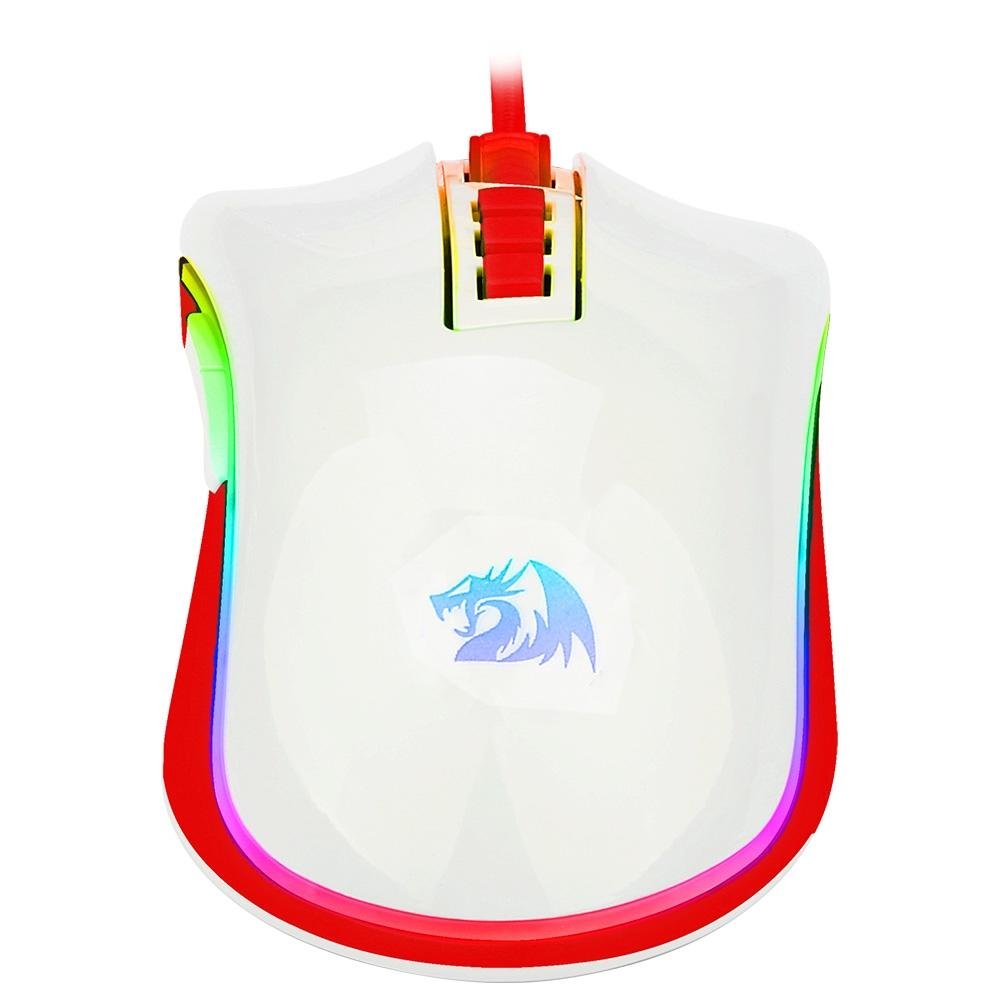 Imagem 7 de 8 do produto Mouse Gamer Redragon Cobra, RGB, 12400DPI, 8 Botões, Branco e Vermelho - M711C
