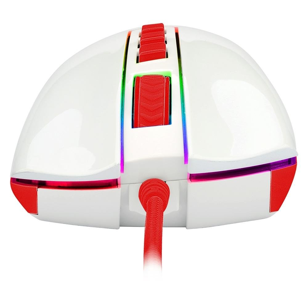 Imagem 8 de 8 do produto Mouse Gamer Redragon Cobra, RGB, 12400DPI, 8 Botões, Branco e Vermelho - M711C
