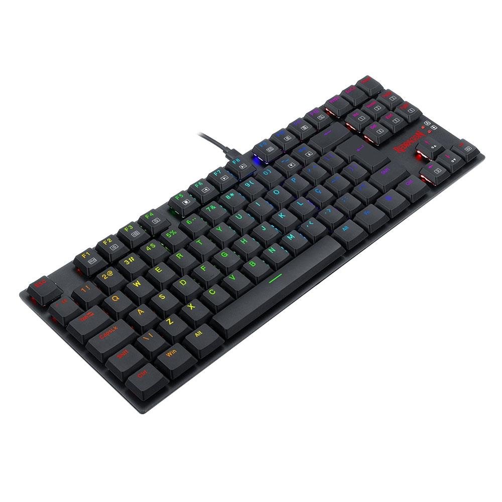 Teclado Mecânico Gamer Redragon APS, RGB, Switch Redragon Brown, ABNT2, Preto - Low Profile - K607 RGB (PT-BROWN) Teclado Mecânico Gamer Redragon APS, RGB, Switch Redragon Brown, ABNT2, Preto - Low Profile - K607 RGB (PT-BROWN)