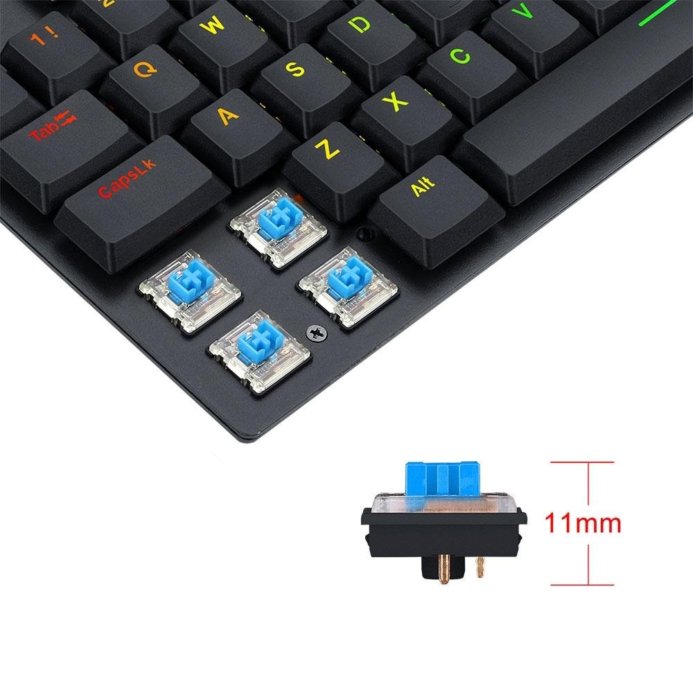 Teclado Mecânico Gamer Redragon APS, RGB, Switch Redragon Brown, ABNT2, Preto - Low Profile - K607 RGB (PT-BROWN) Teclado Mecânico Gamer Redragon APS, RGB, Switch Redragon Brown, ABNT2, Preto - Low Profile - K607 RGB (PT-BROWN)
