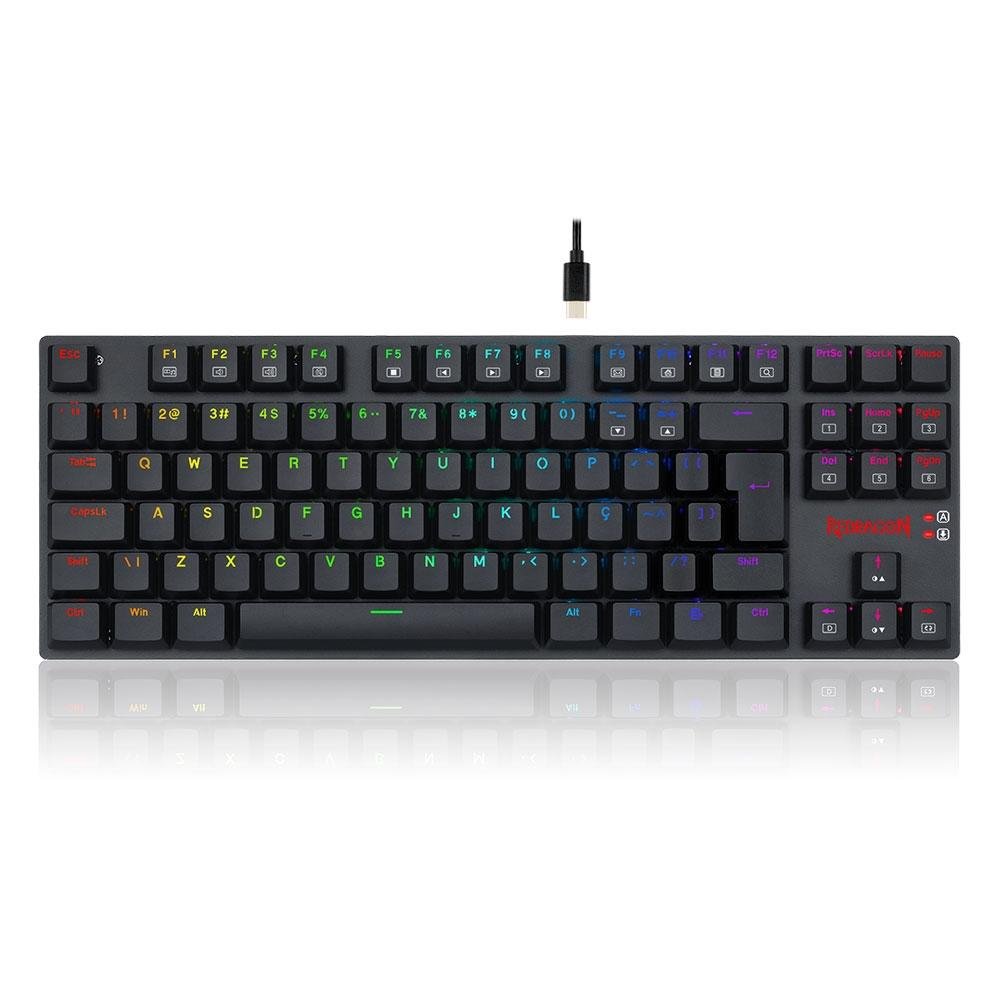 Teclado Mecânico Gamer Redragon APS, RGB, Switch Redragon Brown, ABNT2, Preto - Low Profile - K607 RGB (PT-BROWN) Teclado Mecânico Gamer Redragon APS, RGB, Switch Redragon Brown, ABNT2, Preto - Low Profile - K607 RGB (PT-BROWN)