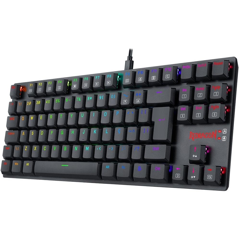 Teclado Mecânico Gamer Redragon APS, RGB, Switch Redragon Brown, ABNT2, Preto - Low Profile - K607 RGB (PT-BROWN) Teclado Mecânico Gamer Redragon APS, RGB, Switch Redragon Brown, ABNT2, Preto - Low Profile - K607 RGB (PT-BROWN)