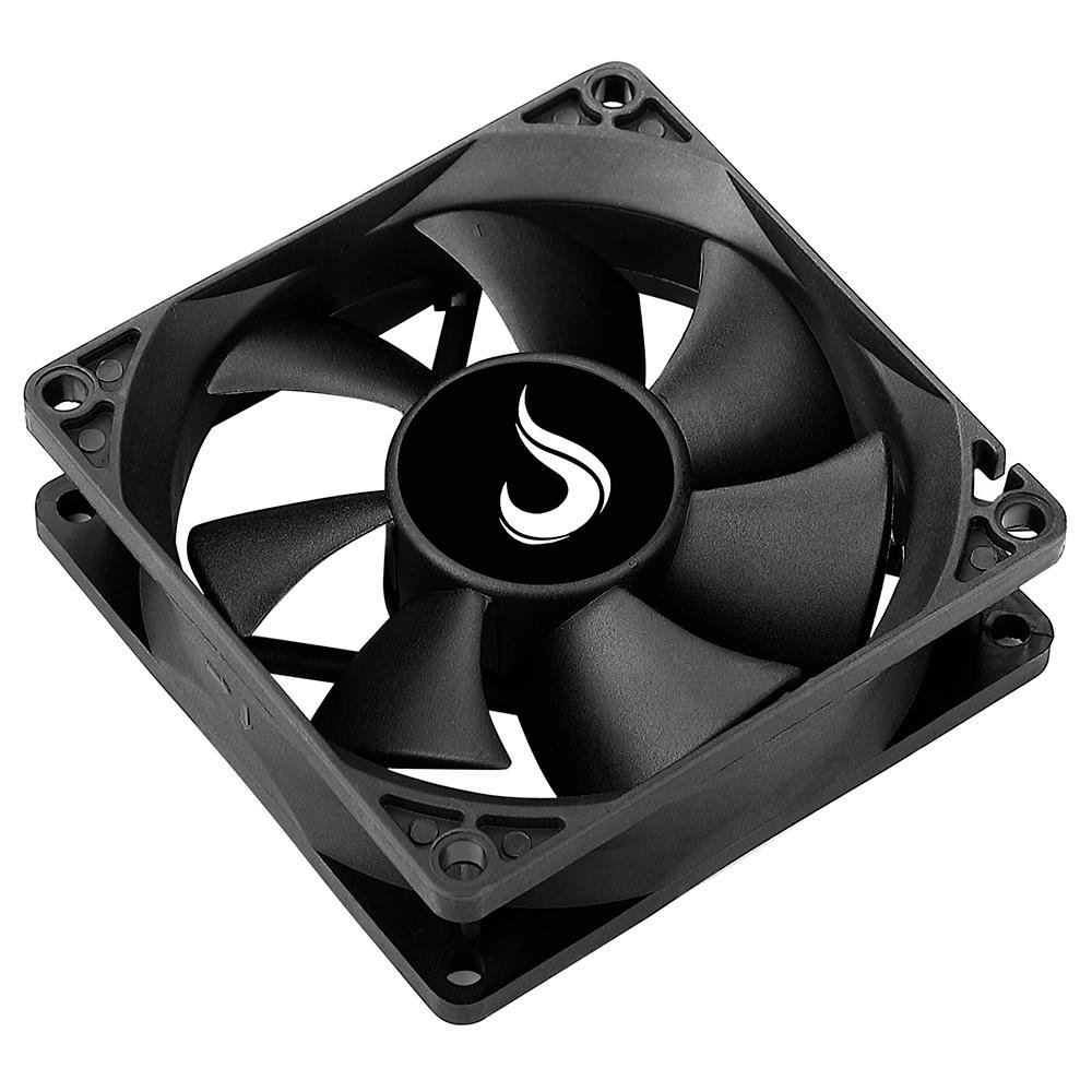 Ventoinha Rise Mode Black, 80mm, Preto - RM-BK-02-FB Ventoinha Rise Mode Black, 80mm, Preto - RM-BK-02-FB