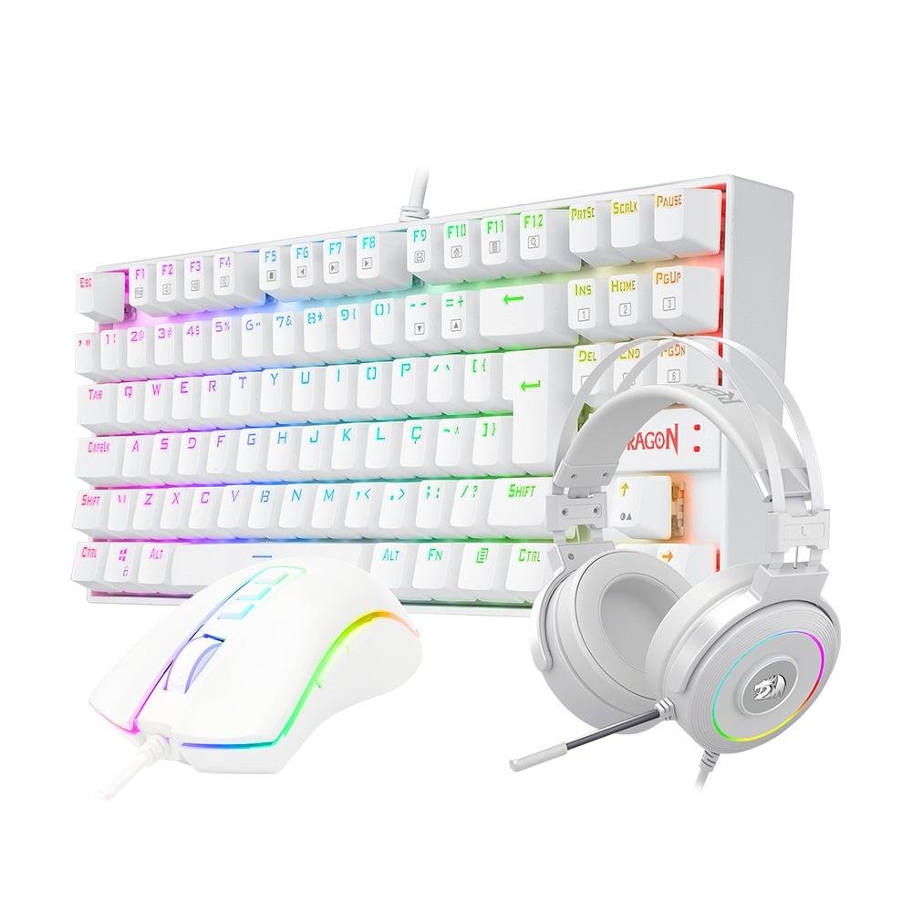 Kit Gamer ( Balão.info) RGB Headset Lamia 2 Surround 7.1 + Teclado ( Balão.info) Switch Outemu Blue + Mouse Cobra V2, 12400DPI, Branco ( Balão.info - foto 2