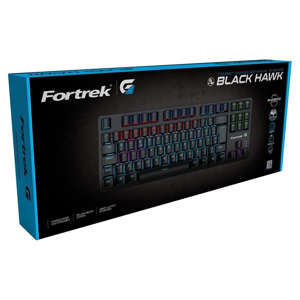Imagem 3 de 4 do produto Teclado Mecânico Gamer Fortrek Black Halk, LED, Switch Outemu Brown, ABNT2, Preto - 75939