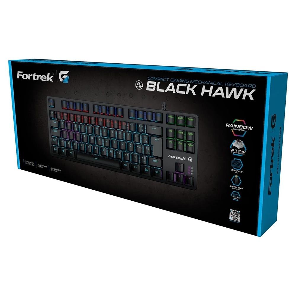 Imagem 4 de 4 do produto Teclado Mecânico Gamer Fortrek Black Halk, LED, Switch Outemu Brown, ABNT2, Preto - 75939