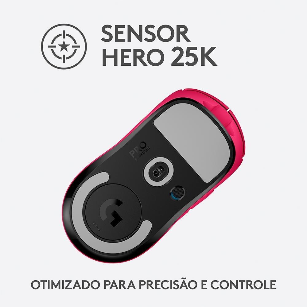 Mouse Gamer Sem Fio ( Balão.info), 25.600 DPI, 5 Botões Programáveis, Sensor HERO 25K, Magenta - 910-( Balão.info - view 5