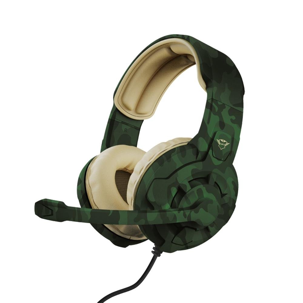 Headset Gamer Trust GXT 411C Radius JUNGLE, Xbox Series, PS5, PS4, Switch, PC, Laptop, Camuflado Verde e Bege - 24359 Headset Gamer Trust GXT 411C Radius JUNGLE, Xbox Series, PS5, PS4, Switch, PC, Laptop, Camuflado Verde e Bege - 24359