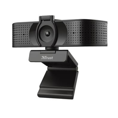 Webcam Trust Teza 4K Ultra HD com Tripé, Microfones Duplos, Filtro de Privacidade, USB, Preto - 24280