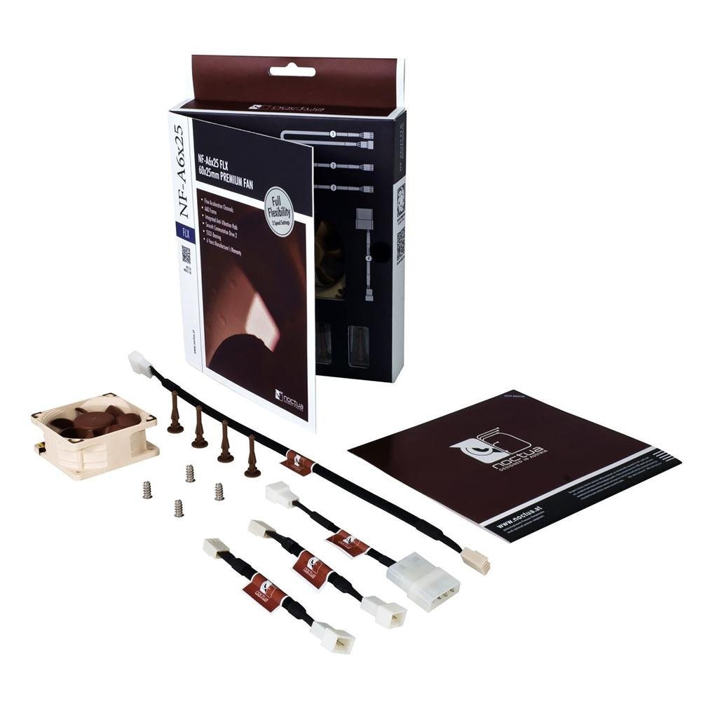 Imagem 4 de 6 do produto Ventoinha Noctua, 60mm, Marrom - NF-A6x25-FLX