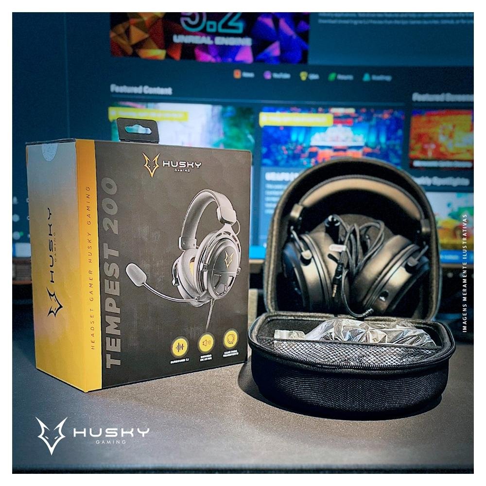 Imagem 12 de 12 do produto Headset Gamer Husky Gaming Tempest 200, Surround 7.1, Driver 53 mm, P2, P3, PC, PS4, XBOX ONE, Preto - HGMD022
