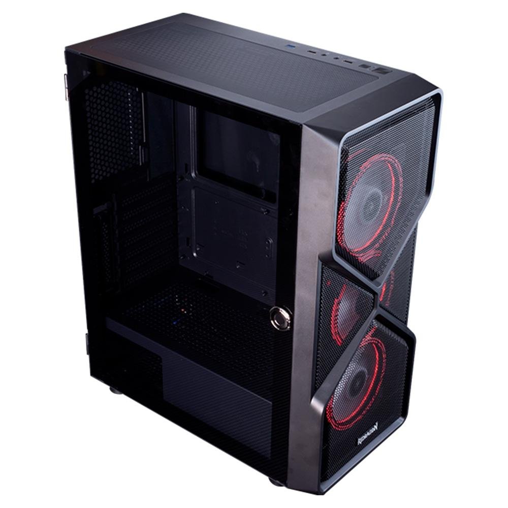 Imagem 4 de 12 do produto Gabinete Gamer Redragon Superion, Mid Tower, Lateral em Vidro Temperado, Preto - GC-MB211