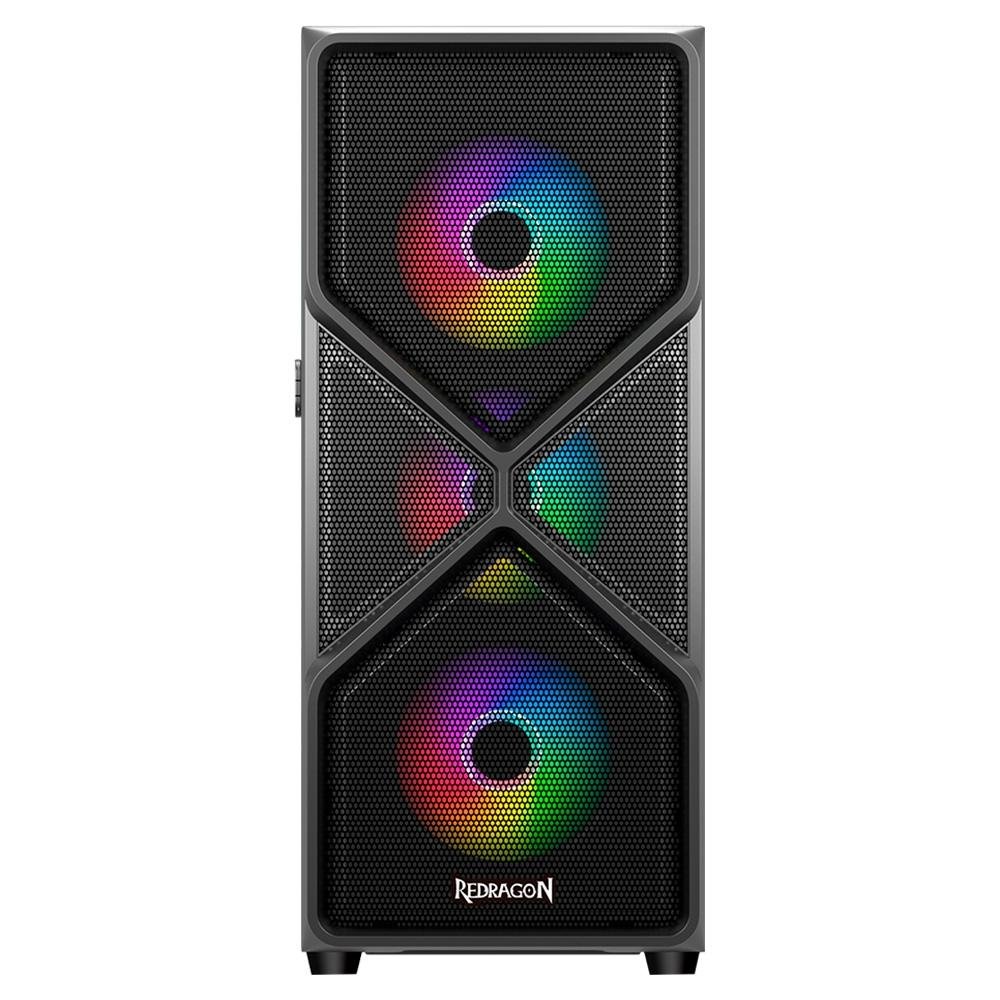 Imagem 6 de 12 do produto Gabinete Gamer Redragon Superion, Mid Tower, Lateral em Vidro Temperado, Preto - GC-MB211