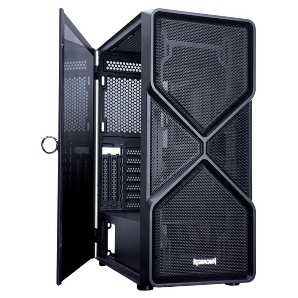 Imagem 7 de 12 do produto Gabinete Gamer Redragon Superion, Mid Tower, Lateral em Vidro Temperado, Preto - GC-MB211