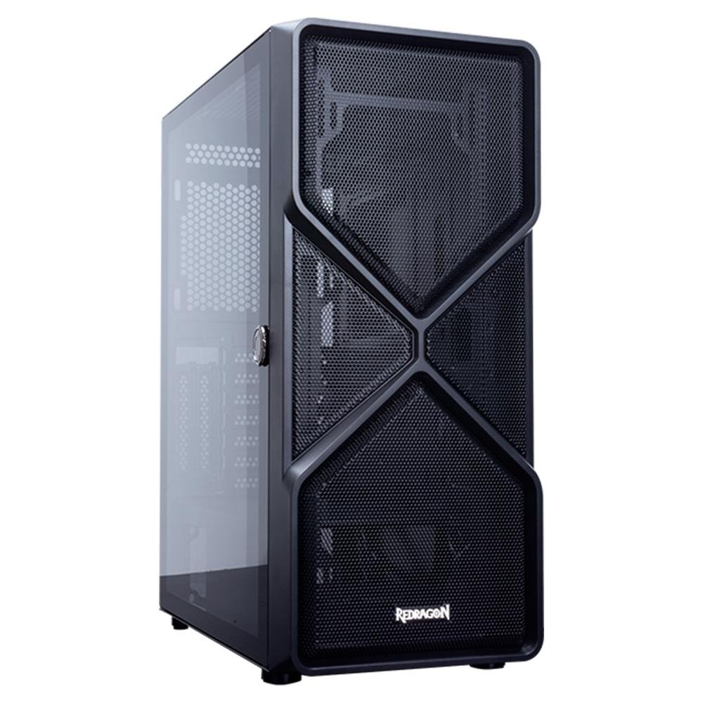 Imagem 8 de 12 do produto Gabinete Gamer Redragon Superion, Mid Tower, Lateral em Vidro Temperado, Preto - GC-MB211