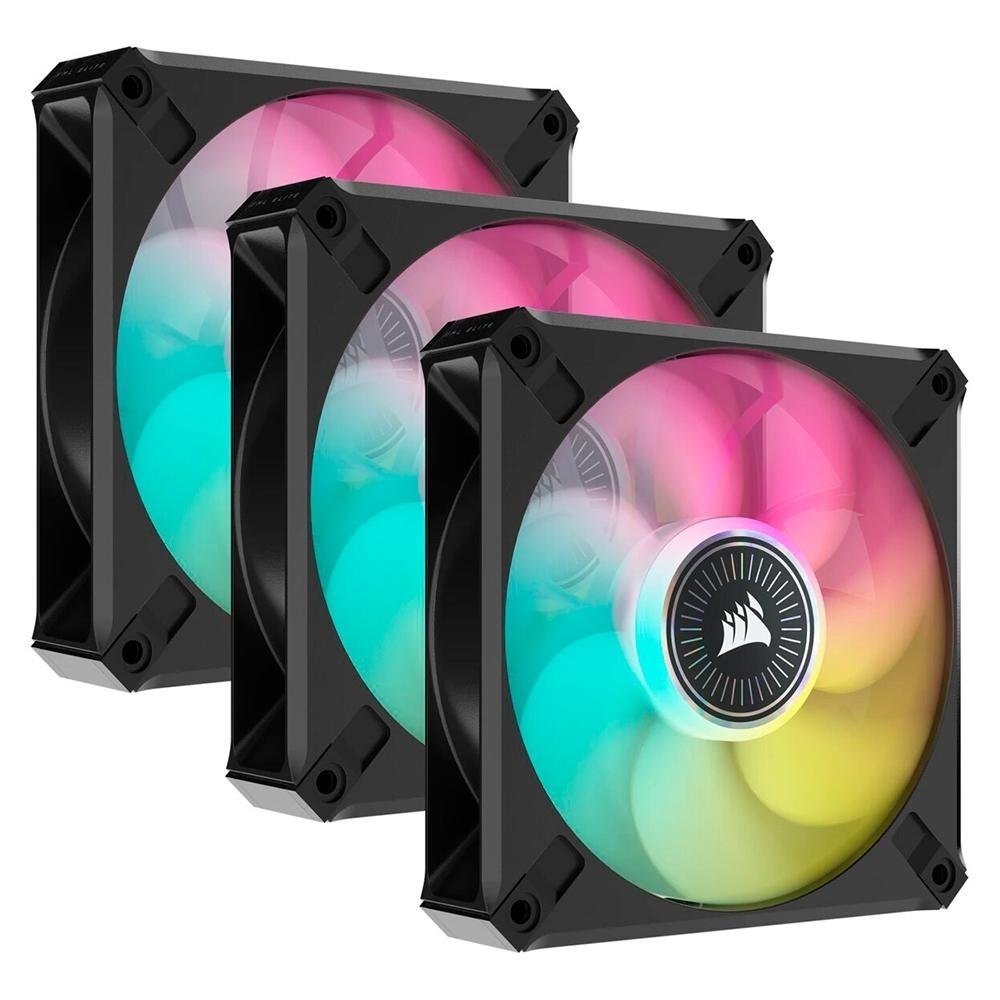 Kit Cooler Fan Corsair com 3 Unidades ICUE ML120 Elite Premium, RGB, 120mm, Preto - CO-9050113-WW