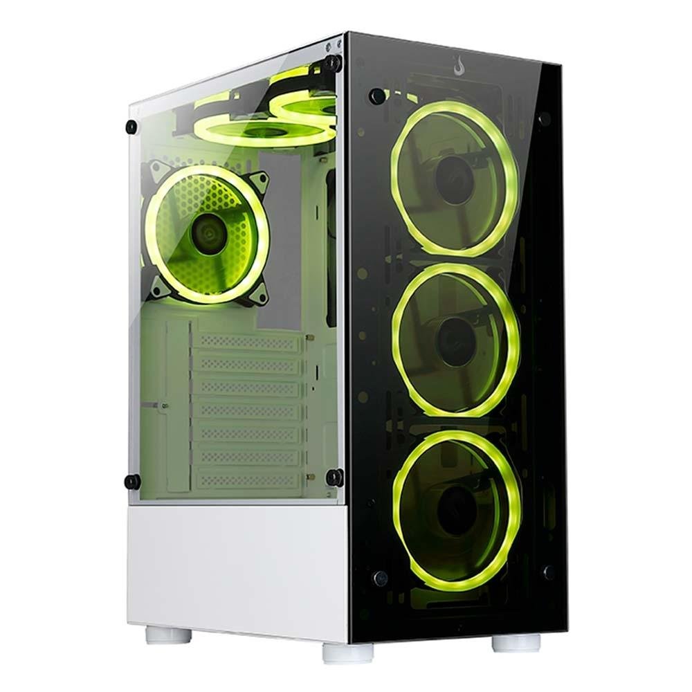 Gabinete Gamer Rise Mode Glass 06X Frost, Mid Tower, ATX, Frontal e Lateral em Vidro Temperado, Sem FANs, Branco - RM-WT-06X-FW Gabinete Gamer Rise Mode Glass 06X Frost, Mid Tower, ATX, Frontal e Lateral em Vidro Temperado, Sem FANs, Branco - RM-WT-06X-FW