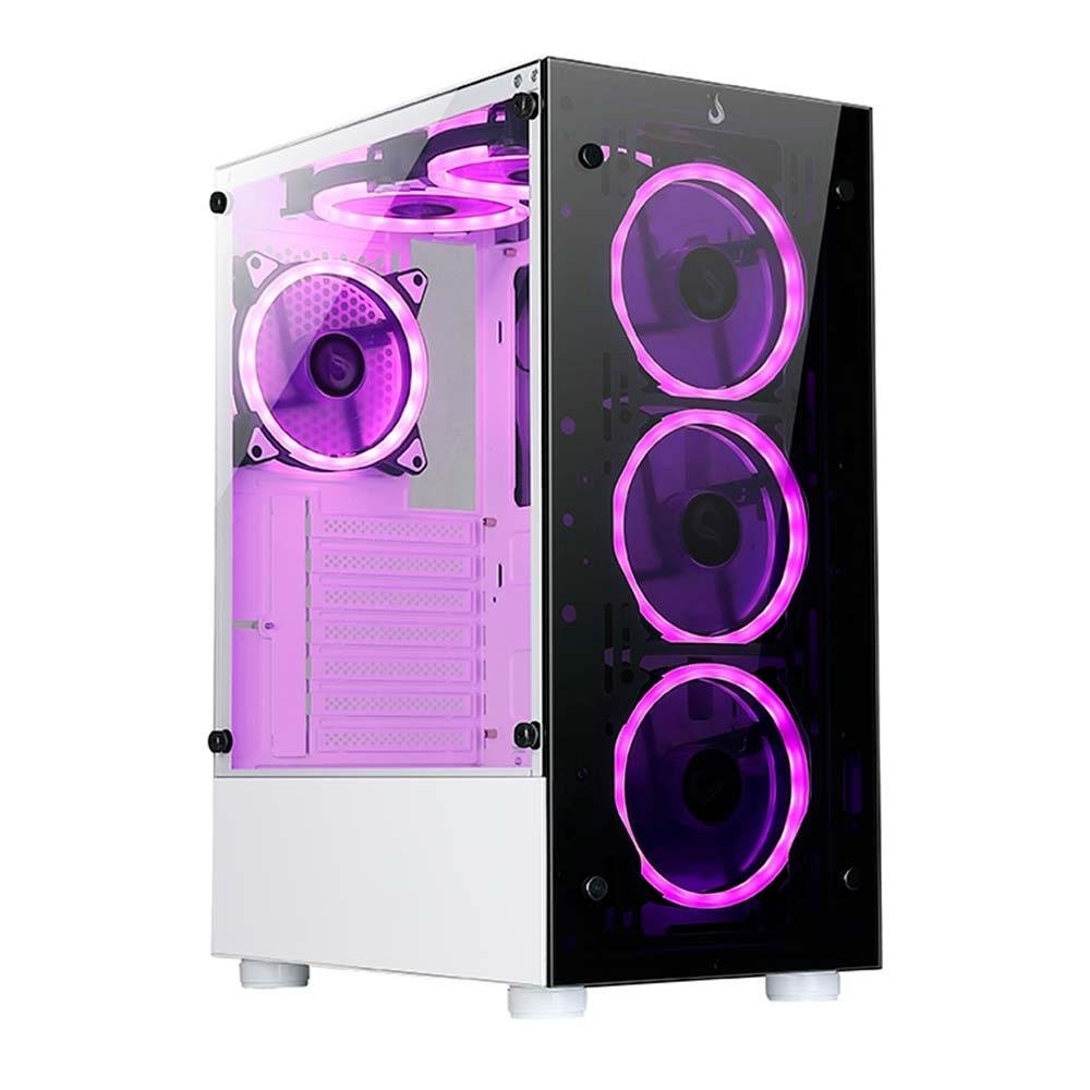 Gabinete Gamer Rise Mode Glass 06X Frost, Mid Tower, ATX, Frontal e Lateral em Vidro Temperado, Sem FANs, Branco - RM-WT-06X-FW Gabinete Gamer Rise Mode Glass 06X Frost, Mid Tower, ATX, Frontal e Lateral em Vidro Temperado, Sem FANs, Branco - RM-WT-06X-FW