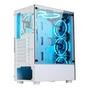 Gabinete Gamer Rise Mode Glass 06X Frost, Mid Tower, ATX, Frontal e Lateral em Vidro Temperado, Sem FANs, Branco - RM-WT-06X-FW