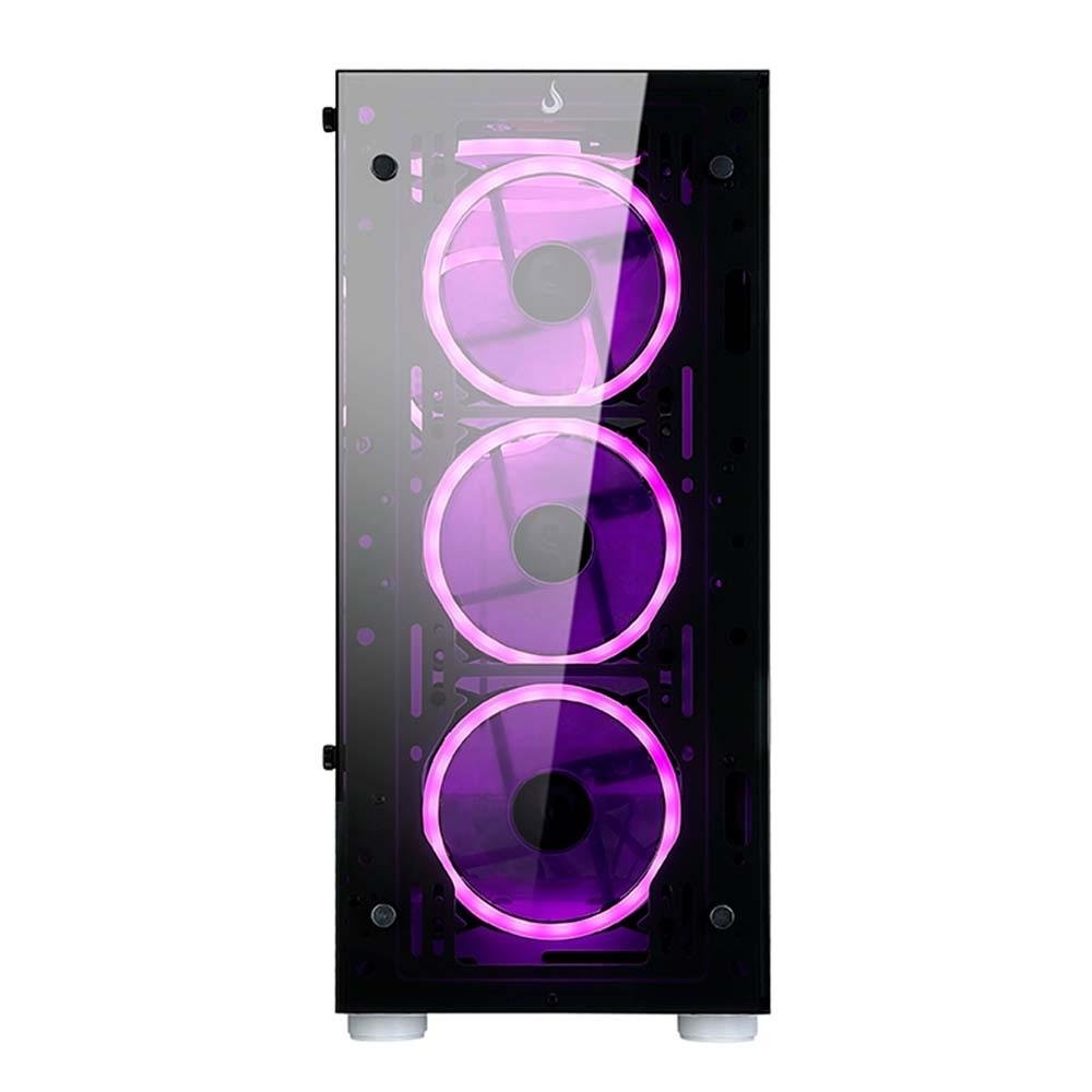 Gabinete Gamer Rise Mode Glass 06X Frost, Mid Tower, ATX, Frontal e Lateral em Vidro Temperado, Sem FANs, Branco - RM-WT-06X-FW Gabinete Gamer Rise Mode Glass 06X Frost, Mid Tower, ATX, Frontal e Lateral em Vidro Temperado, Sem FANs, Branco - RM-WT-06X-FW