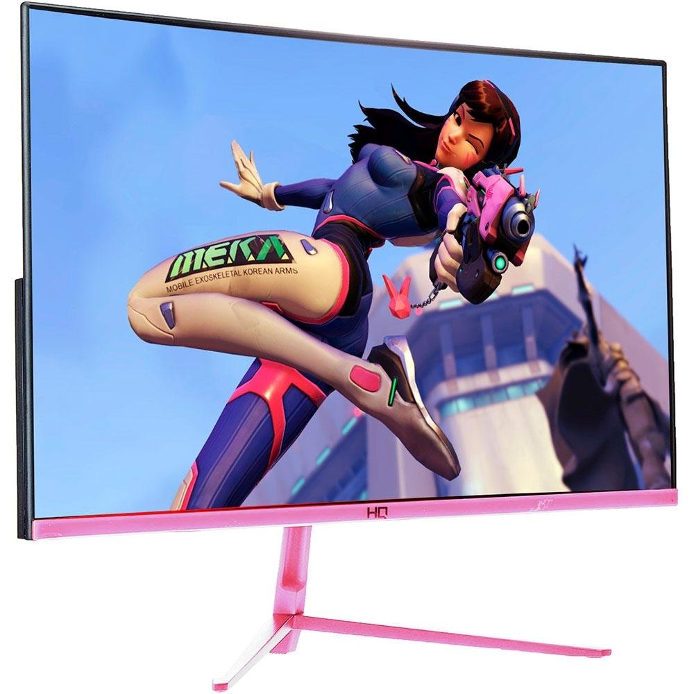 Monitor Gamer Curvo HQ 24", 165 Hz, Full HD, 1ms, DisplayPort e HDMI, FreeSync, sRGB, Som Integrado, Rosa - 24GHQ-PINKsRGB