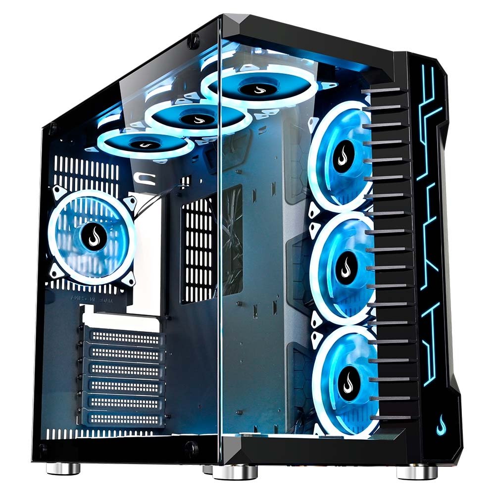Gabinete Gamer Rise Mode Galaxy Glass, Mid Tower, ATX, Lateral e Frontal em Vidro Temperado, Sem FANs, Preto - RM-GA-GG-FB - view 2